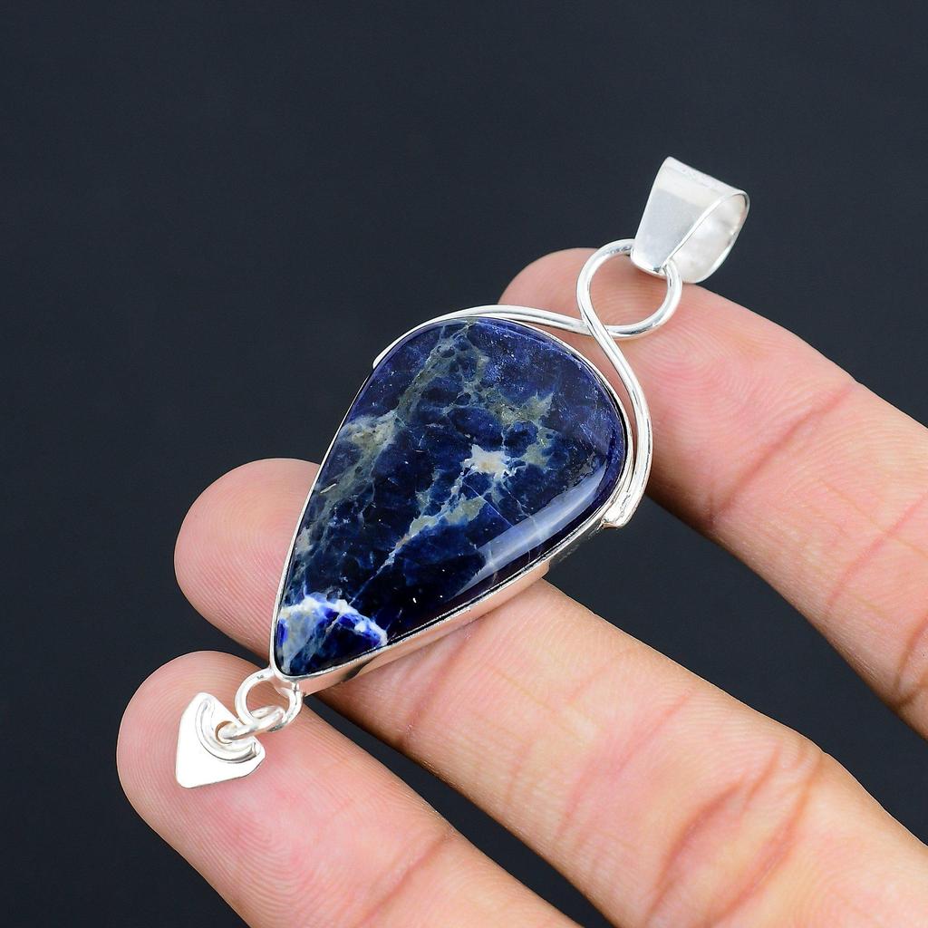 Friendship Day Deal Sterling Silver Sodalite Gemstone Daughter Birthday Pendant