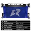 AN10 10-reihiger Aluminium-Ölkühler mit 262mm Montagehalterungs-Kit Trust Typ 7/8"-14 UNF Zubehör für Fahrzeuge Schwarz/Blau