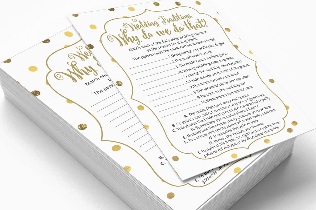 Inkdotpot 50A  Gold ConfettiA  BingoA  GameA  CardsA  For Bridal Wedding Shower Bachelorette Party Bulk Blank Square Fill In Gift