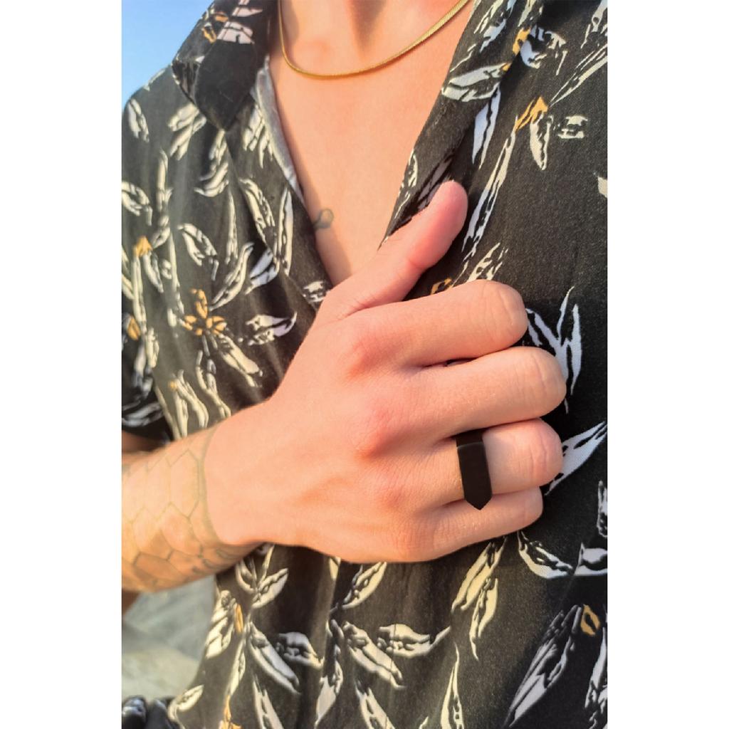 Silver Plated Triangle Model Adjustable Men's Ring