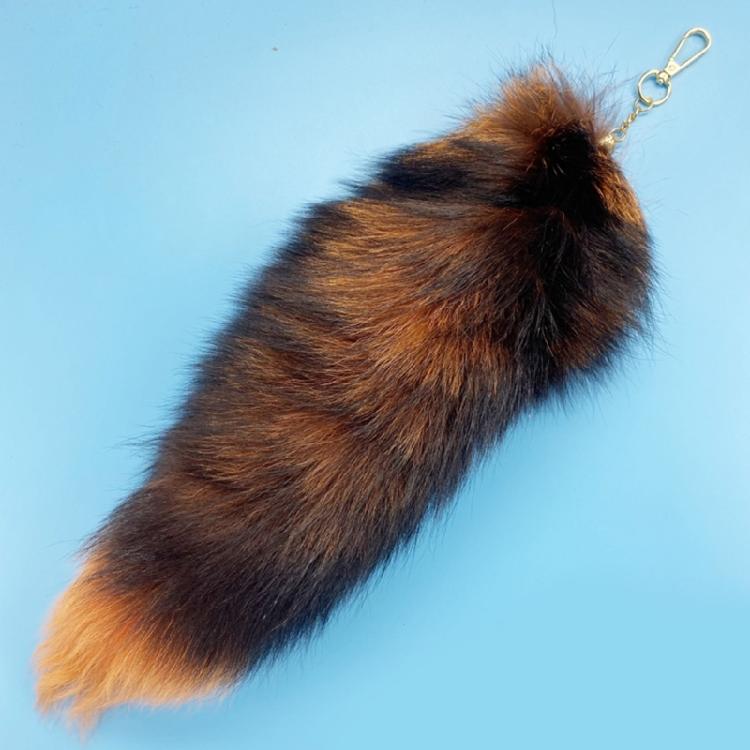 Gradient Foxes Furs Tail Pendant Keychain Keys Holder for Purse Bag Decoration