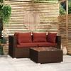 Day and Night - Day and Night 3-piece Garden Furniture Set and Brown Synthetic Rattan Cushions