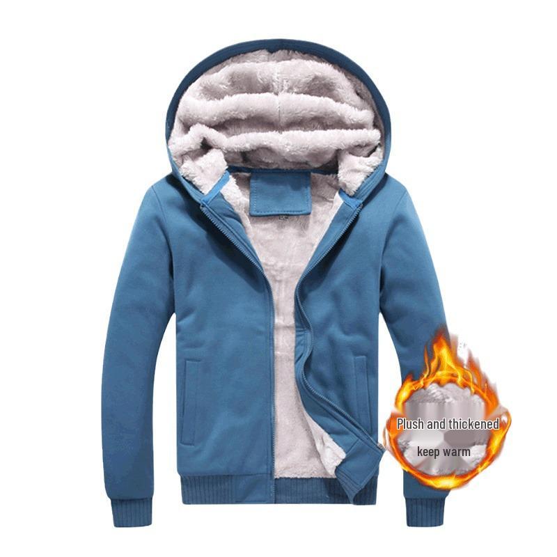 Men's Fashionable Hooded Cardigan: Thickened Winter Sports Hoodie with Fleece Lining