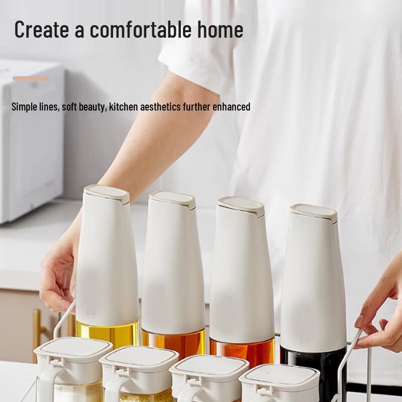 Yinbai 9-Piece Cream White Kitchen Seasoning Storage Set