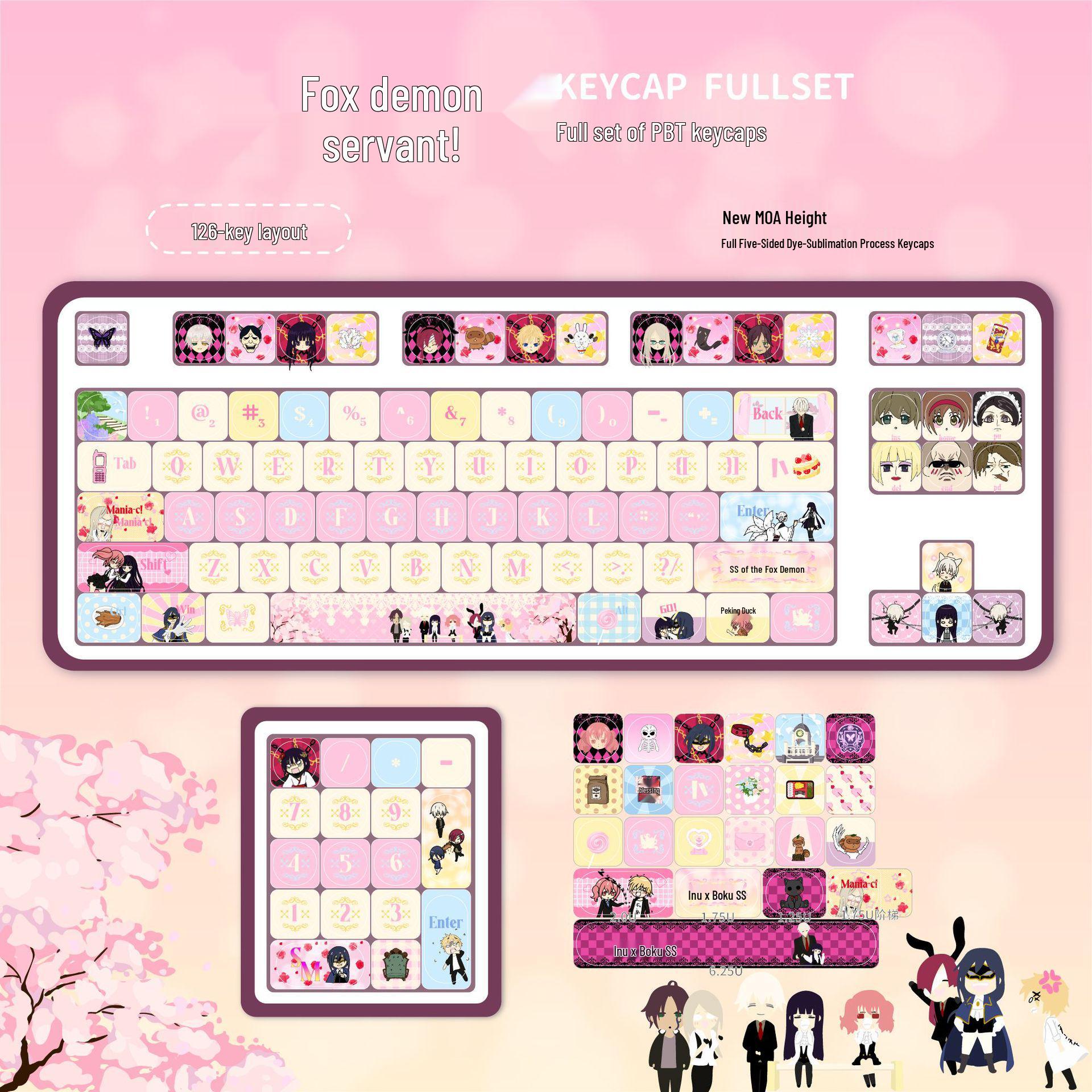 

Dye-Sublimation PBT Fox Spirit MOA Keycap - Cute, Customizable, Compatible with Woting Keyboards