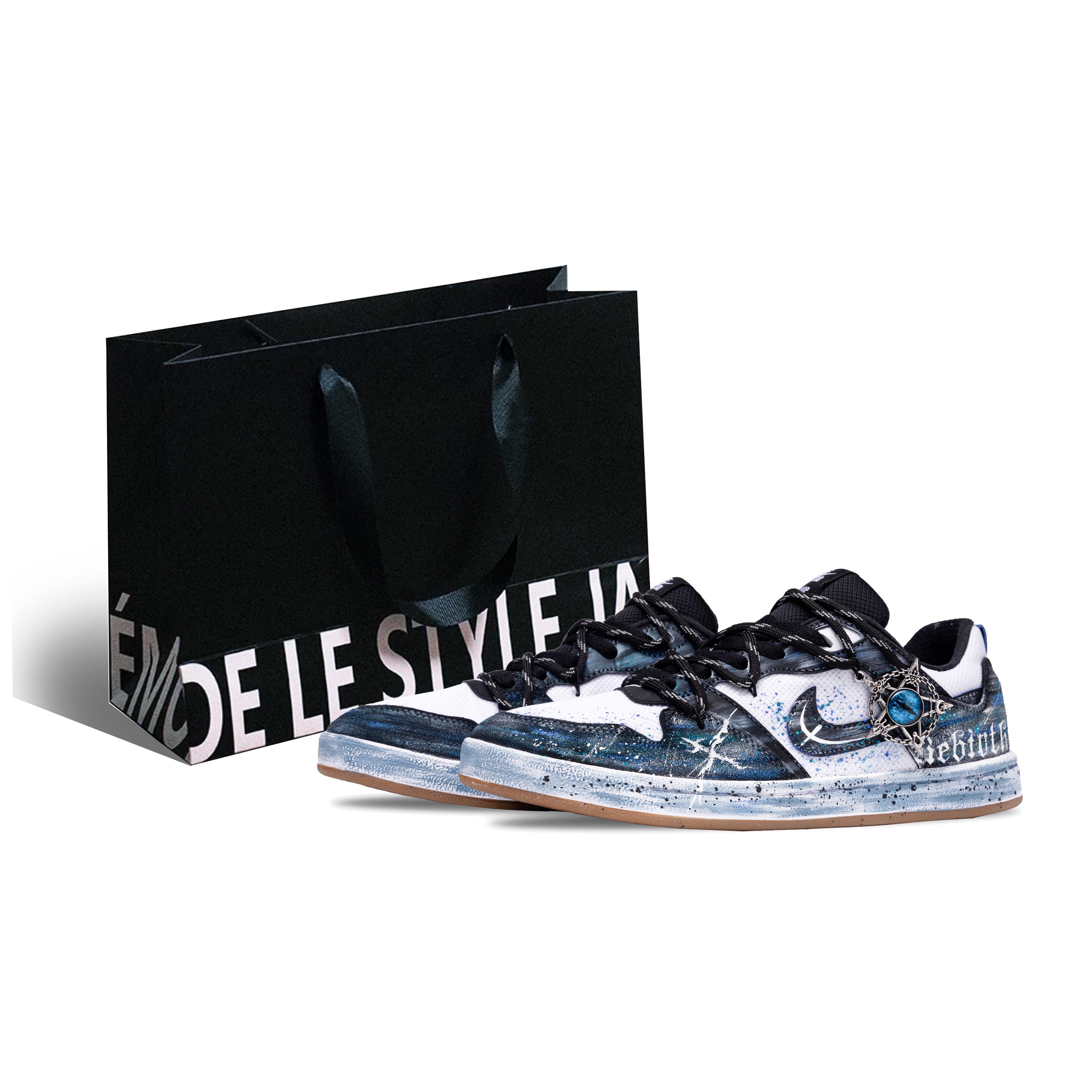 

Nike SB Alleyoop Starlight Eye Low top Skateboard Shoes Unisex Black Blue CJ0882-104(Team420-) 35.5