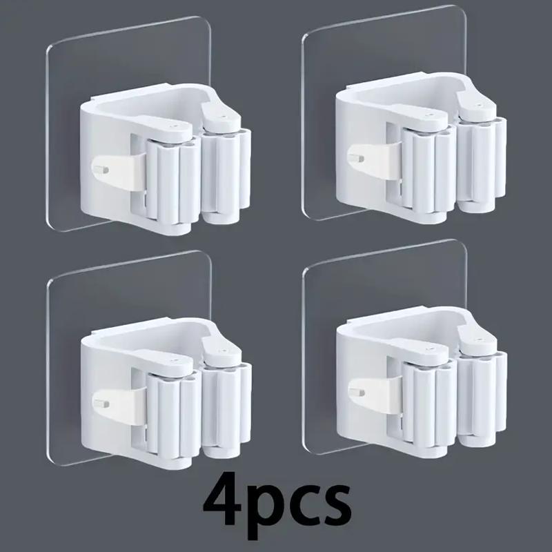 4PCS non-punching mop holder, mop clip, bathroom rack, powerful mop hook