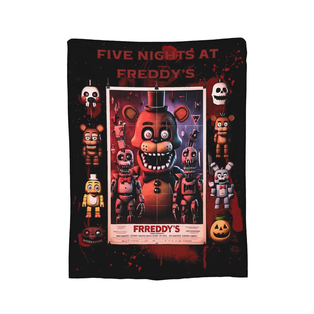 FNAF At Freddys Blanket Velvet Spring Autumn Multifunction Super Warm Throw Blanket for Bedding Travel Quilt