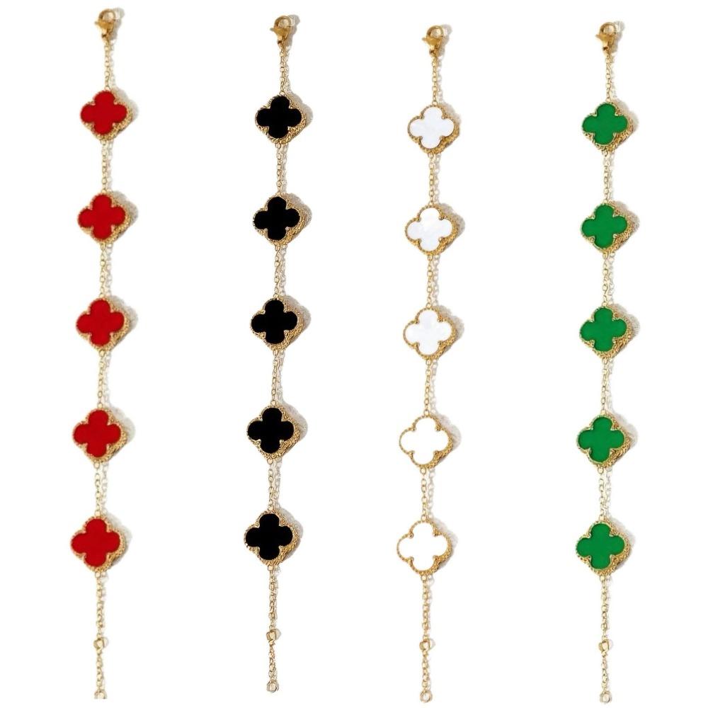 Bracciale alla moda con quadrifoglio Lusso leggero Gioielli da donna di alta gamma