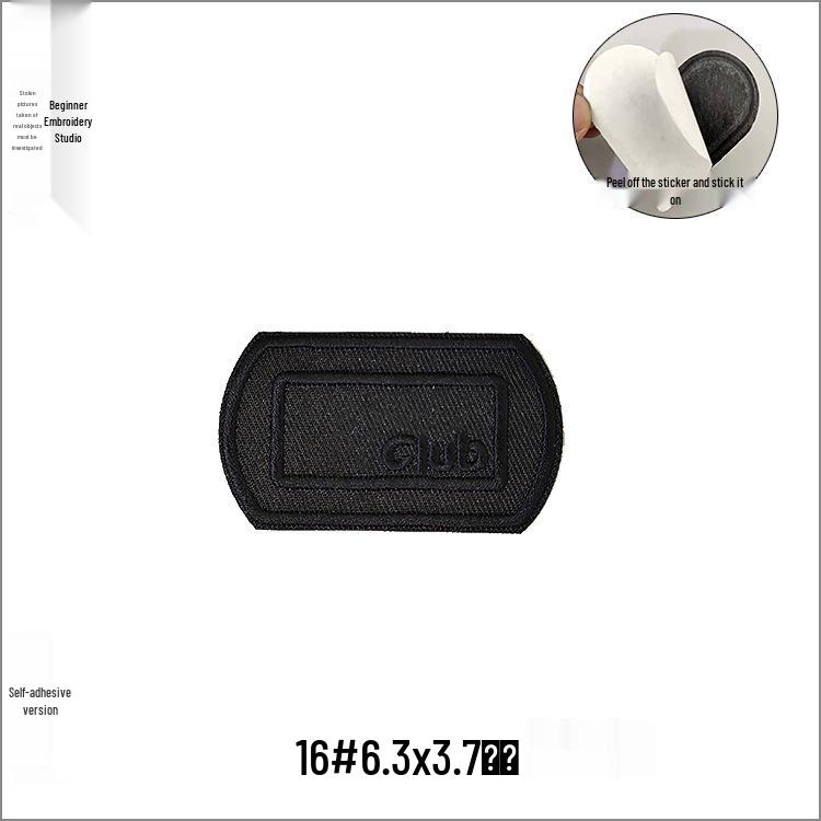 Self-Adhesive Black Letter Embroidery Patch for Clothing