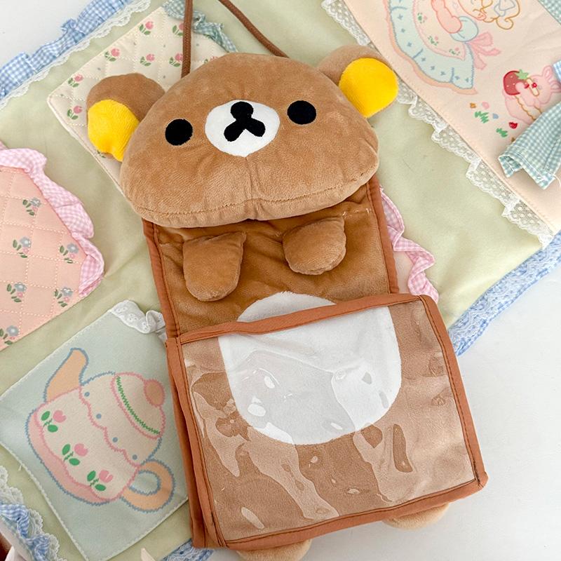 Lovely Rilakkuma Wall-mounted Storage Bag Large-capacity Dormitory Sundries Receiver Door Hanging Bag Home Storage Accessories