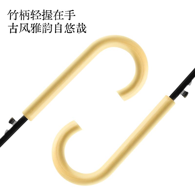 2025 New 16-bone Straight Pole Umbrella Antique Guoyun Wood Curved Handle Long-handled Umbrella Umbrella
