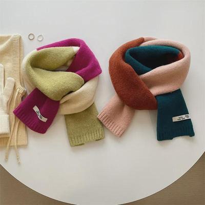 Damen Warmer Koreanischer Stil Rosaroter Wollstrickschal