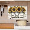 Sunflower Vase Wall Sticker Self-Adhesive Removable Kitchen Dining Room Hallway Dorm Home Decor