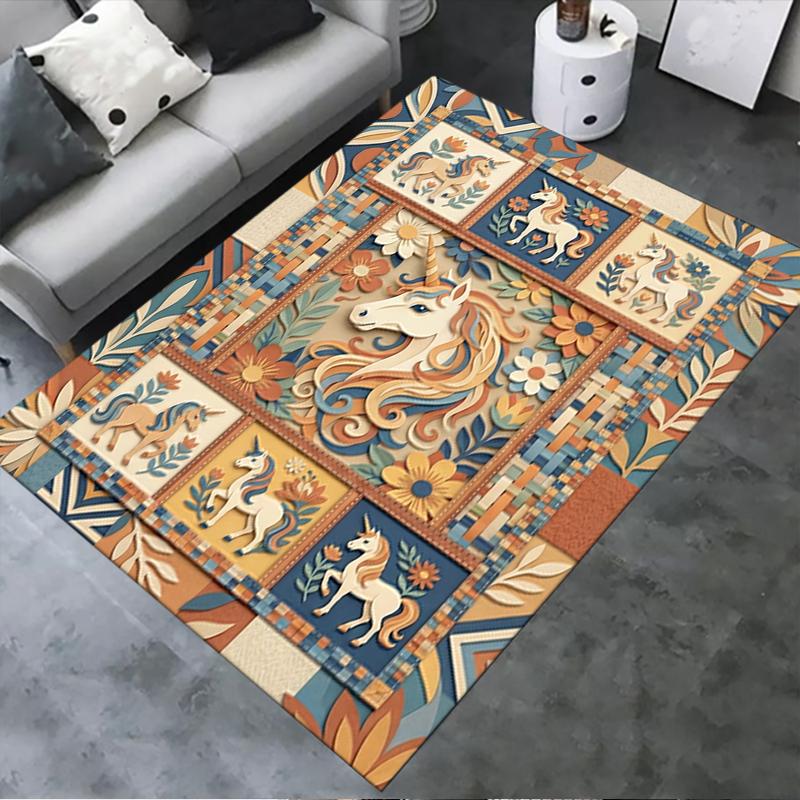 2025 New Unicorn Animal Carpet Rug for Living Room Bedroom Home Sofa Decoration,Kids play Non-slip Floor Mat133