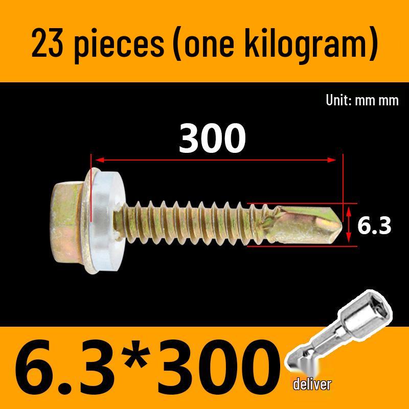 KI9S Stainless Steel Self-Drilling Hex Screw for Tile & Iron, M4