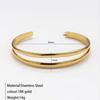 European & American Double Layer Geometric Stainless Steel Women's Open Bangle