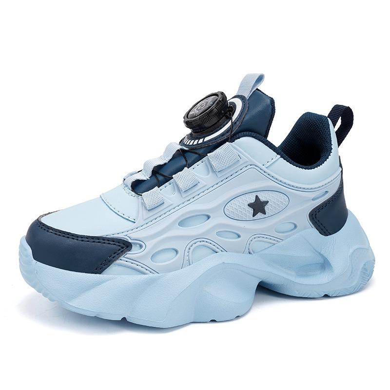 

8866 students children s rotating buckle running shoes low-top leather mesh sports shoes boys middle school children elementary school running shoes 40