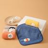 1 Peça 25x25cm Fleece de Coral Infantil Macio Bordado Toalha de Rosto Bebê Quadrado Pequeno Baba Pendurado Super Absorvente