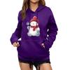 Women's Winter Christmas Printed Pullover Hooded Sweatshirt Fleece Long Sleeve Sweatshirt