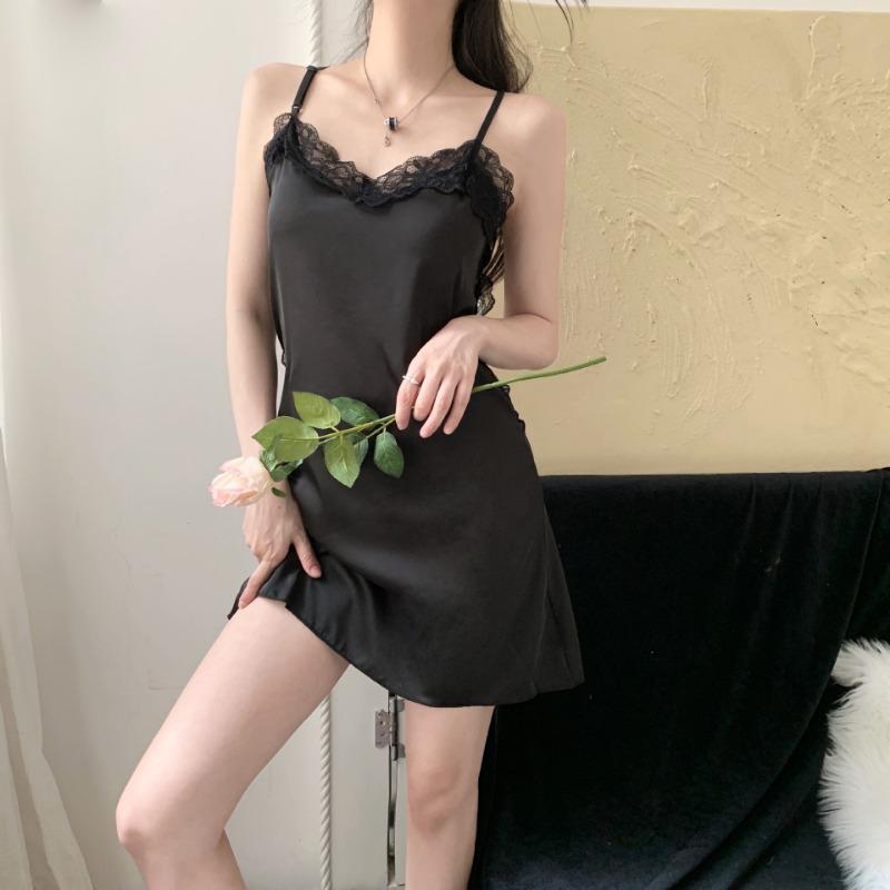 Summer Sexy Pure Desire Wind Backless Temptation New Lace Lace Pajamas Suspender Skirt Loungewear Comfortable Backless Women