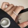 Korean S925 Silver Cross Military Flower Ring: Retro, Adjustable, Fashionable Hip-Hop Index Finger Design for Women.