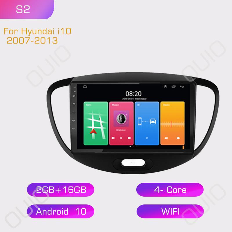 

2din Android10 Автомагнитола Мультимедийный плеер Carplay Auto GPS Навигация DSP RDS BT БЕЗ DVD Для Hyundai i10 Grand I10 2007-2013