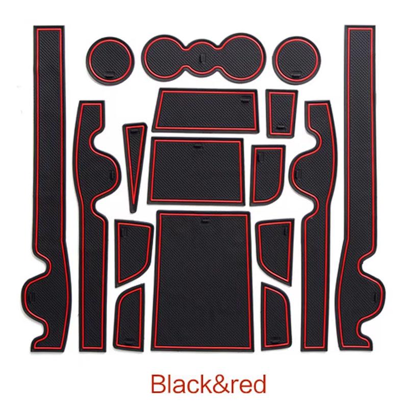 Tapetes para Porta-Copos e Compartimentos de Carro Para Hyundai Sonata LF 2015 2016 2017~ Tapete de Borracha Antiderrapante para Porta Adesivos de Canaleta de Porta Acessórios