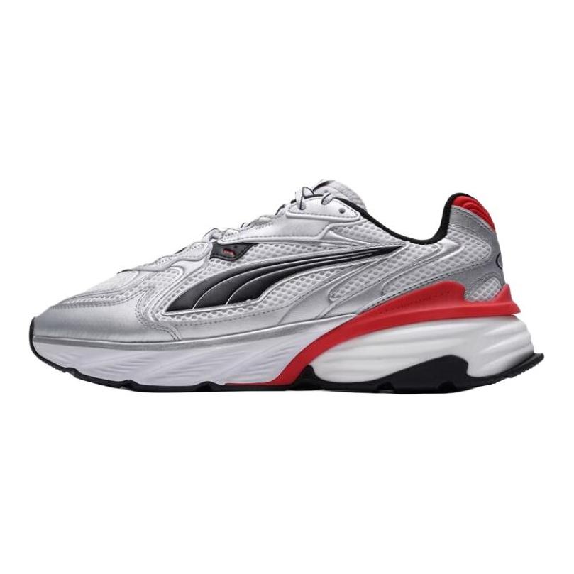 Puma Fade Silver White Red Unisex Sneakers Puma-Silver Puma-White For-All-Time-Red 406203-12