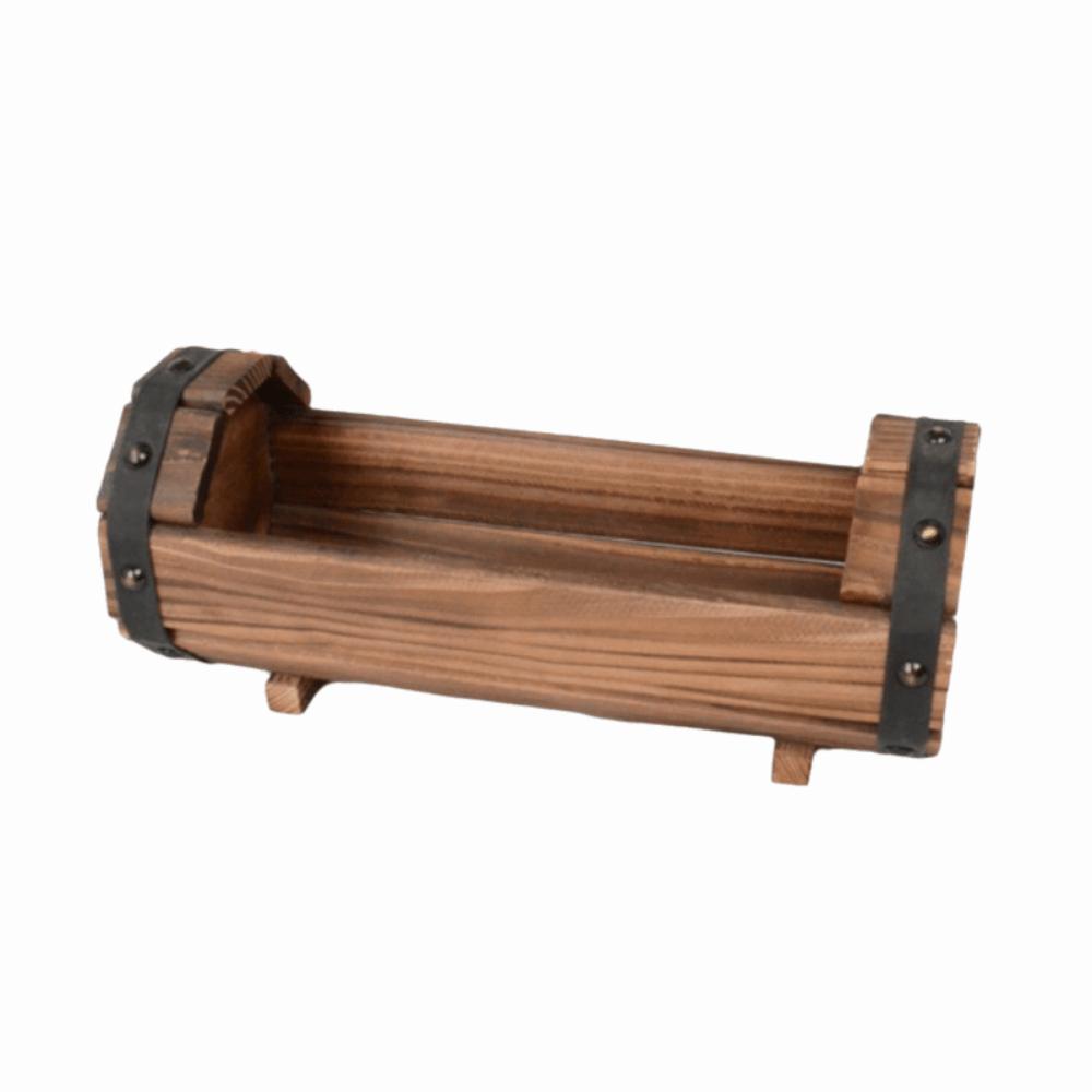 Rustic Wood Flower Pots Durable Flower Boxes Succulent Planter Flower Containers Balcony Planting