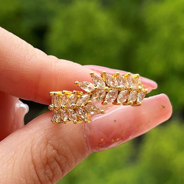 

Новая мода Лист Дизайн Циркония Кольцо для Женщин Изысканные Свадебные Кольца Для Церемонии Вечеринки Новые Эффектные Аксессуары 8