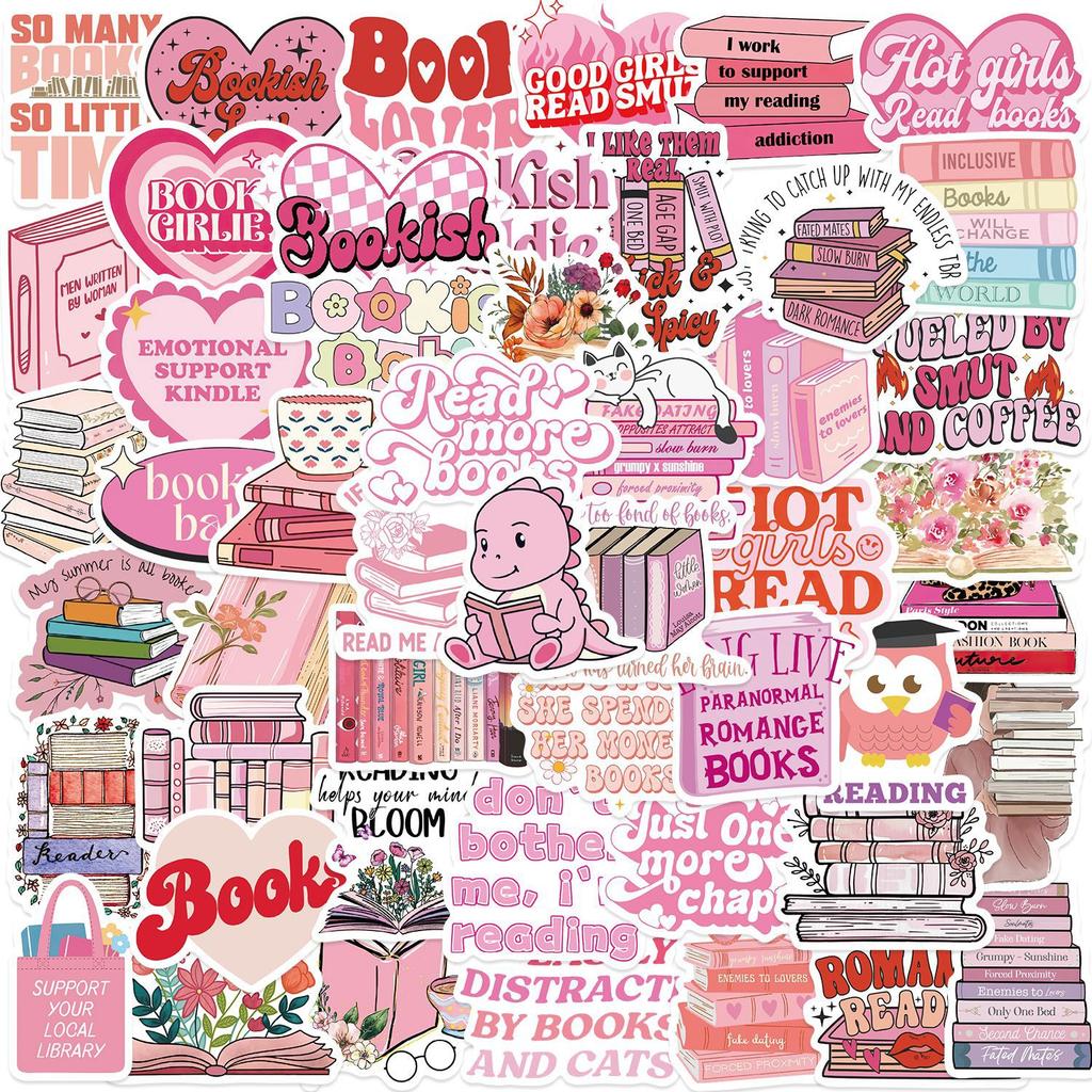 Various 50 Cartoon Reading Books Smut Graffiti Stickers Decorate Guitar Notebook Suitcase DIY