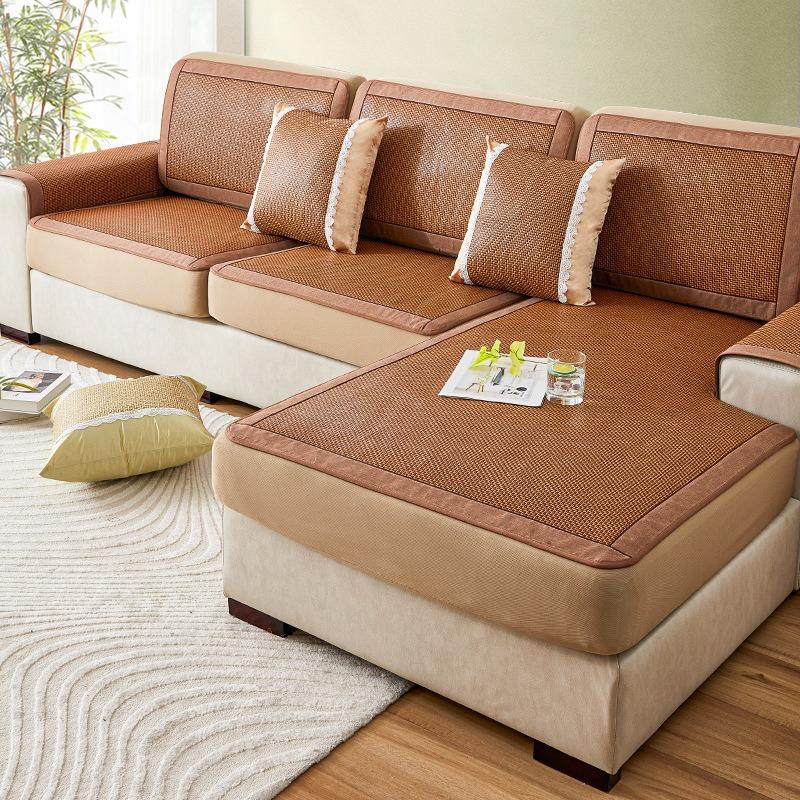 Rattan Mat Sofa Cover Summer Summer Summer Mat All-Inclusive Universal Cover Elastic Universal Dustproof Non-Slip Sofa Cushion...