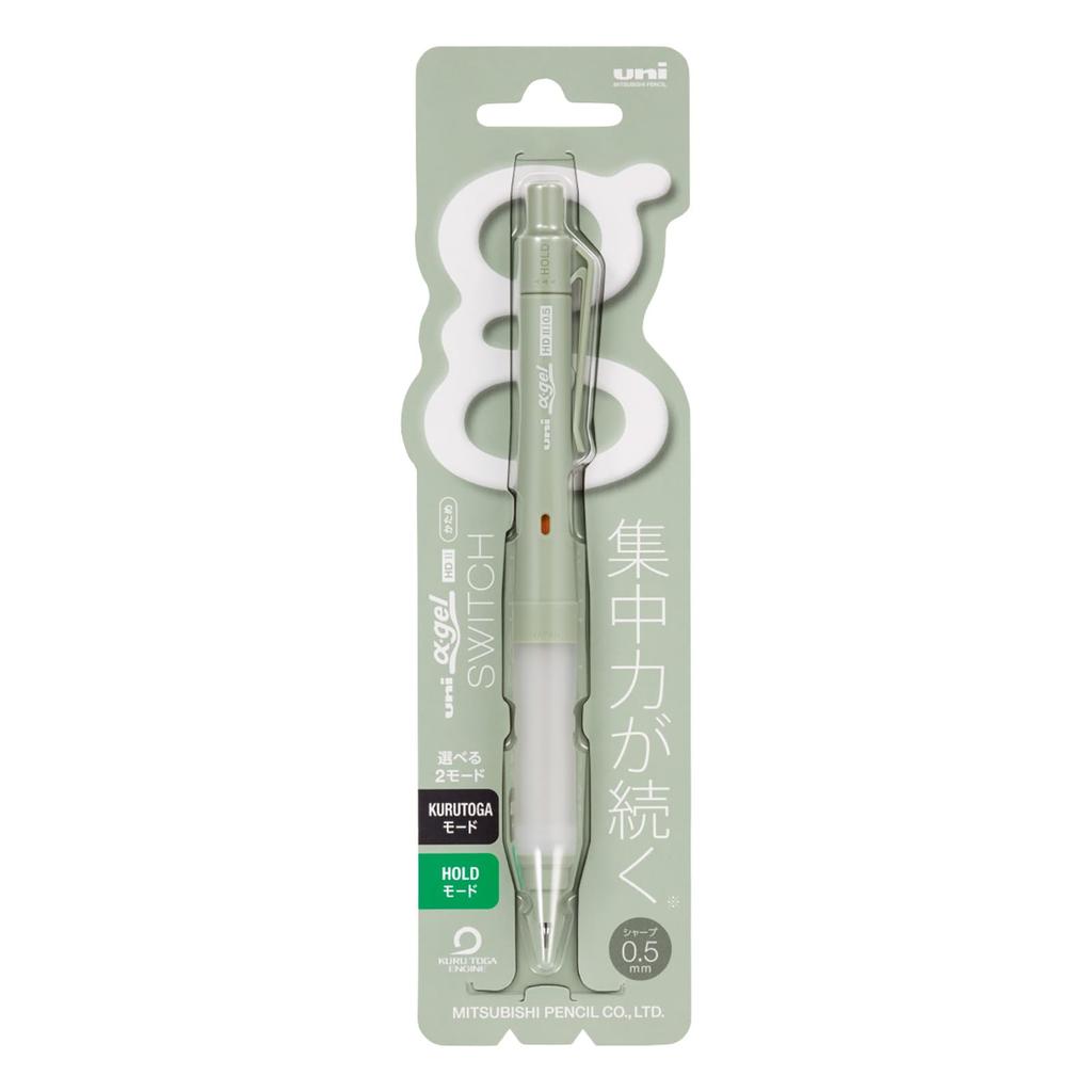 Mitsubishi Pencil Alpha Gel Switch Mechanical Pencil M51009GG1P 0.5 Opal Green