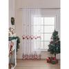 Christmas Curtains 84 Inch Length for Living Room 1 Panels Set Holiday Poinsettia Sheer Decorations Buffalo Plaid Decor