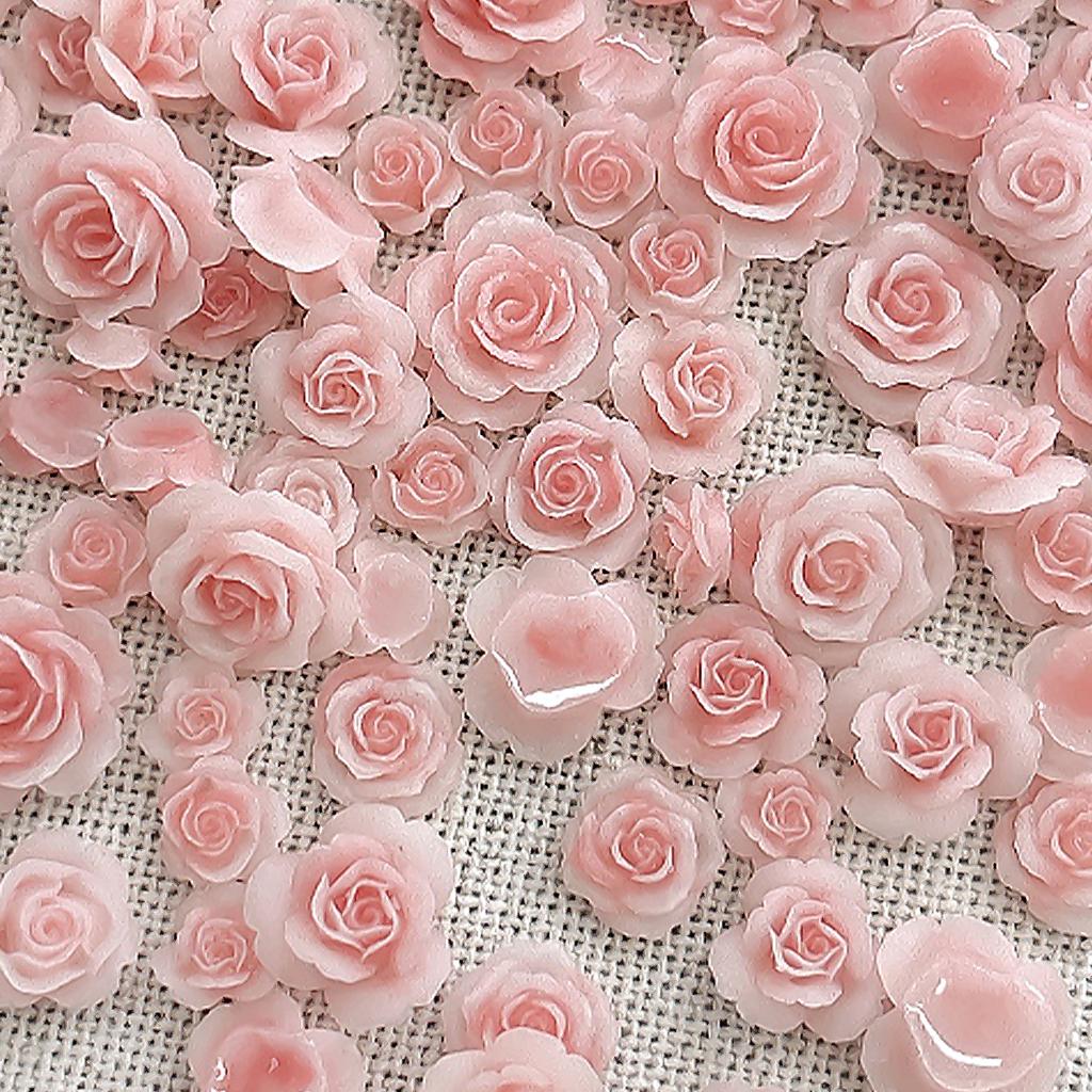 50Pcs Rose Embellishments for Jewelry Making Nail Art Decor 3D Flower Nail Art Charms Resin Nail Rhinestones Nails Gems