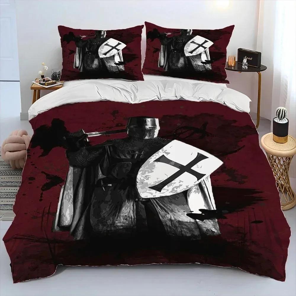 Cavalier Knight Templar Crusaders Bedding Set Bedroom Soft Modern Bedspreads Comefortable Duvet Cover Quilt Cover And Pillowcase