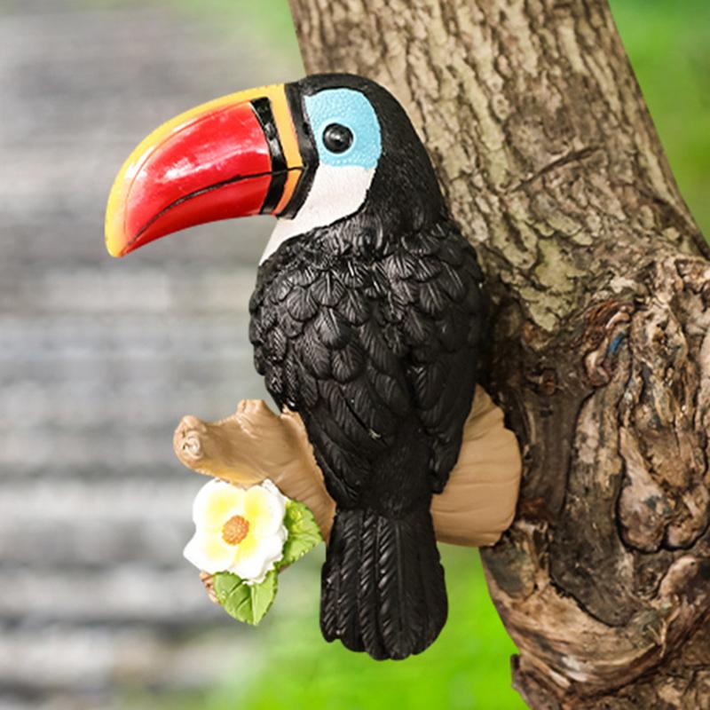 

Parrot Statue 2X Parrot Figurine Resin Animal Sculpture Tropical Decor For Garden Patio Yard Balcony Lawn Tree Outdoor China Mainland