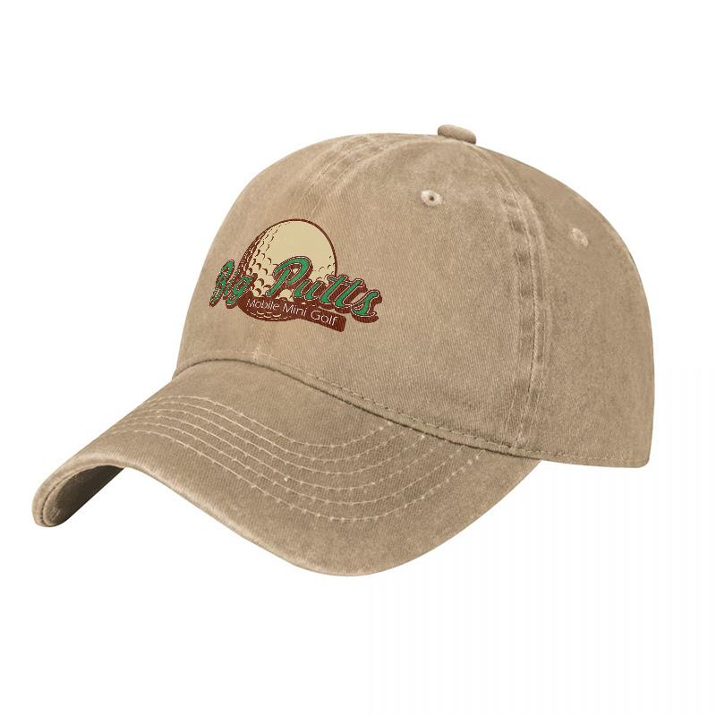 Palm Tree Mini Golf Logo Washed Cotton Baseball Cap Classic Vintage Design Outdoor Adventure Style Unisex Adjustable Hat