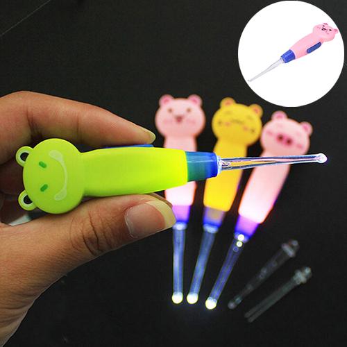 Baby Kids Led Flashlight Ear Pick Ear Wax Curette Remover Cleaner Health Care,