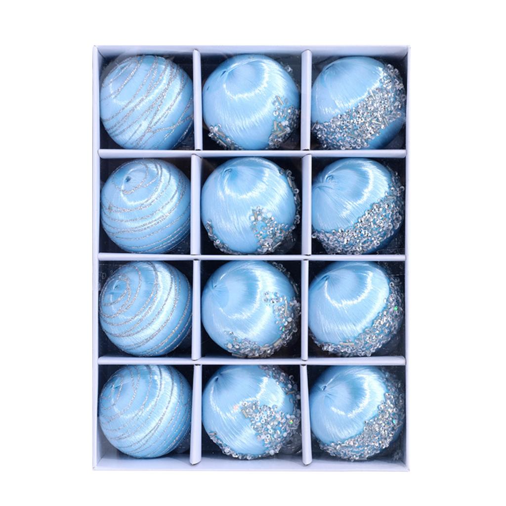 6cm 12pcs Painted Colored Sticky Christmas Ball Set Boxed Christmas Decorations Christmas Tree Ornaments