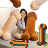 Cute Creative Rainbow Full Size Brown Pink Penis  Long Strip Throw Pillow Sleeping Leg Plush Toys Sofa Pillow Birthday Presents