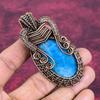 Neon Apatite Pendant Handmade Real Gemstone Pendant Copper Wire Wrapped Jewelry