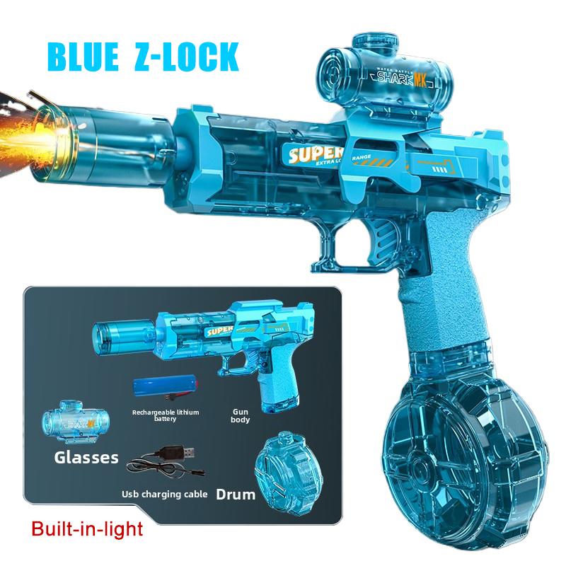 Simulated Firing and Recoil Electric Water Gun Toys Children Automatic Sensor Lights Water Pistol Outdoor Beach Kids Toy Gift