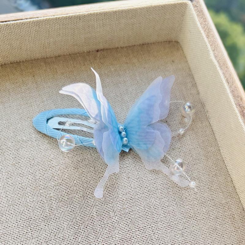 Organza Butterfly Claw Clips for Women Sparkly Beaded Hair Clamps,Prom Wedding Daily Hair Accessories Girl Hair Accessoires