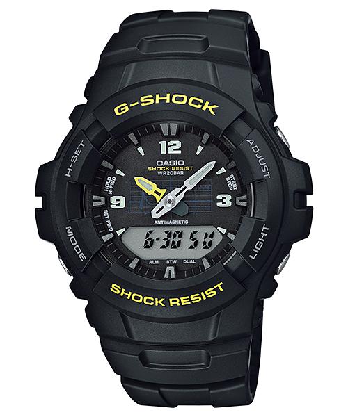Casio G-SHOCK Men s Resin 200M Water Resistant Analog Shock Resistant Quartz Watch G-100-9CM золотой