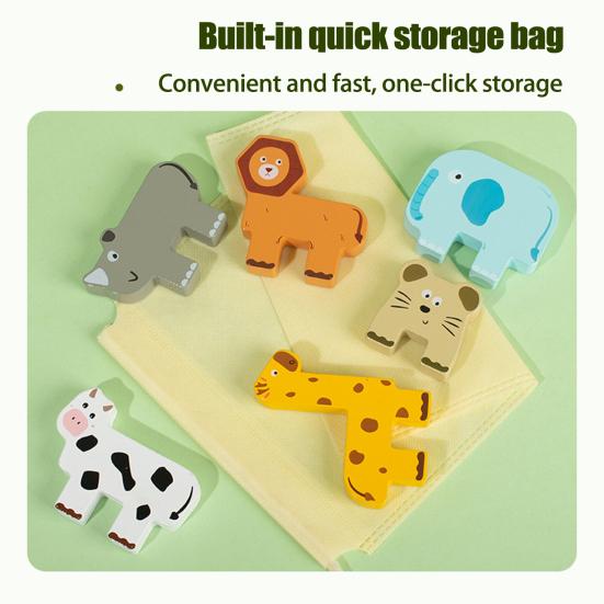 1 Set Wooden Block Matching Stacking Game Animal Mini Man Block Balance Game