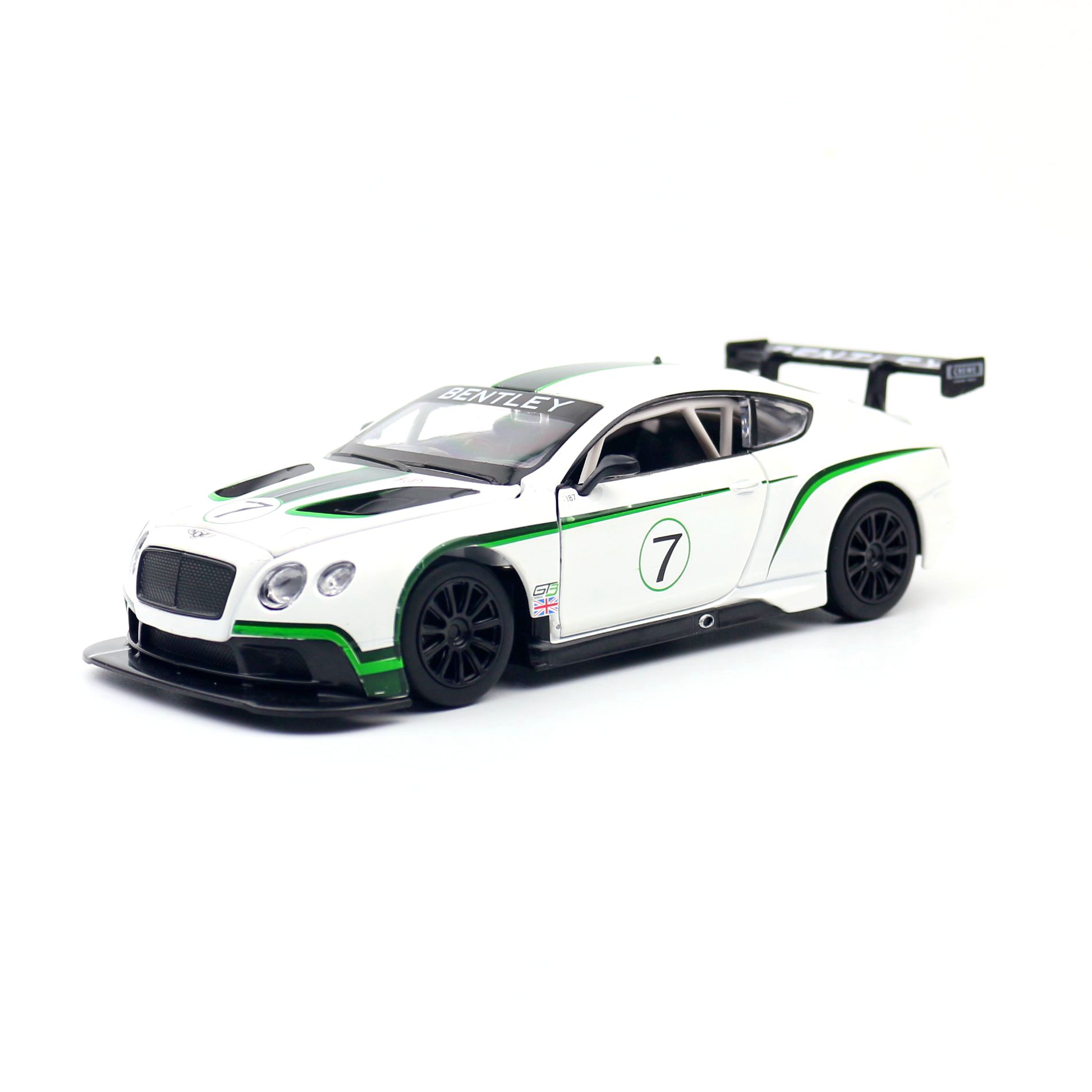 

1/24 Bentley Continental GT3 Racing литая игрушечная машинка из сплава миниатюрная модель бесплатные колеса звук и свет коллекция подарок для ребенка белый