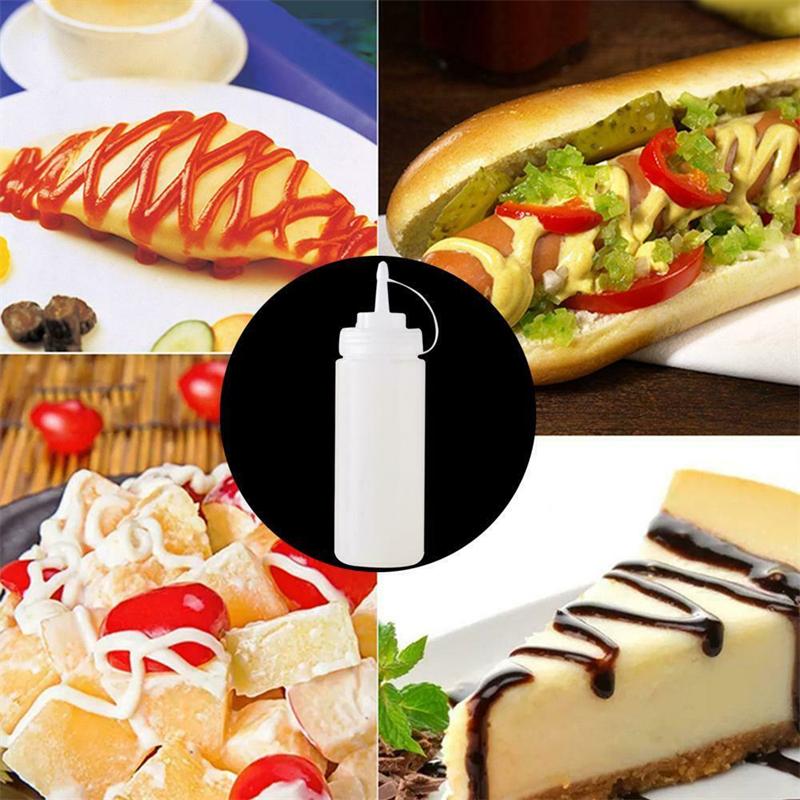 240ml Condiment Squeeze Bottles Enduring Plastic Squeeze Squirt Bottle For Ketchup BBQ Sauces Syrup Condiments Dressings Bottle