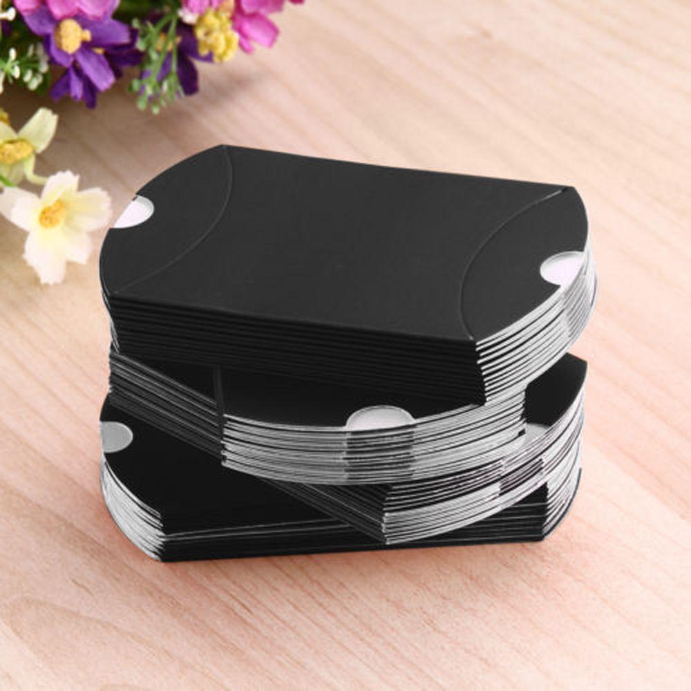 10/50pcs Party Present pouch Wedding Favors Christmas Paper Candy Boxes Kraft Gift Bag Pillow Shape